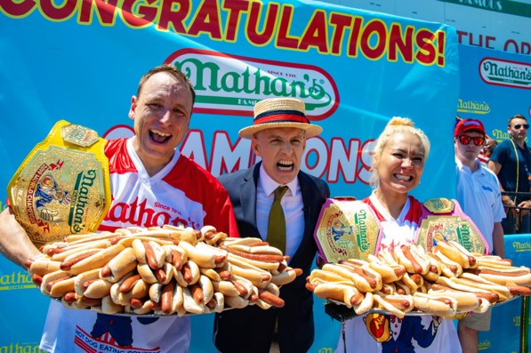 winners Joey Chestnut and Miki Sudo